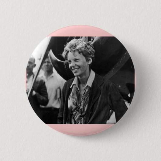 Amelia Earhart Fotoportret Ronde Button 5,7 Cm (Voorkant)