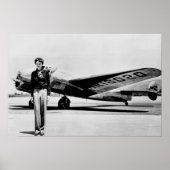 Amelia Earhart Lockheed Electra C 1937 B & W Poste Poster (Voorkant)