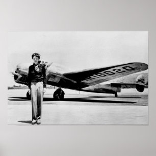Amelia Earhart Lockheed Electra C 1937 B & W Poste Poster