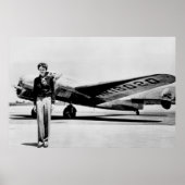 Amelia Earhart Lockheed Electra C 1937 B & W Poster (Voorkant)