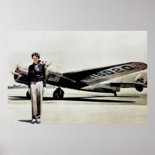 Amelia Earhart Lockheed Electra C 1937 Gekleurde P Poster