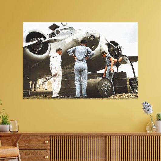 Amelia Earhart Lockheed Model 10 Electra 1937 Over Canvas Afdruk (Insitu (Woonkamer))