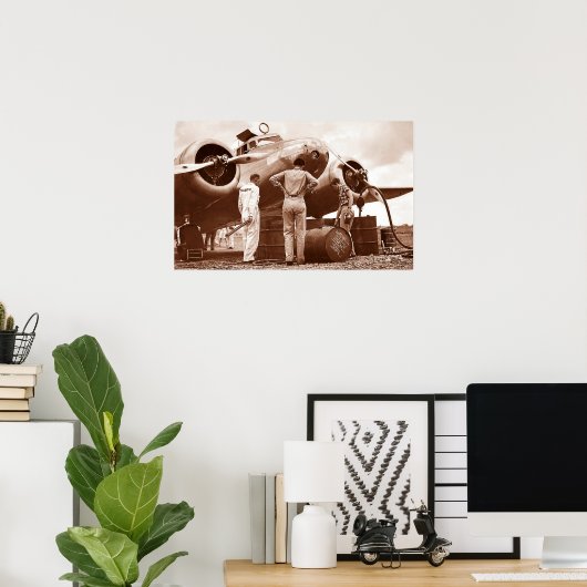 Amelia Earhart Lockheed Model 10 Electra 1937 Poster (Thuiskantoor)