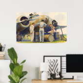 Amelia Earhart Lockheed Model 10 Electra 1937 Poster (Thuiskantoor)