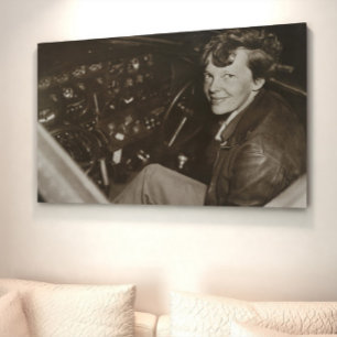 Amelia Earhart Onopgezette Luchtfoto Cockpit Foto  Poster