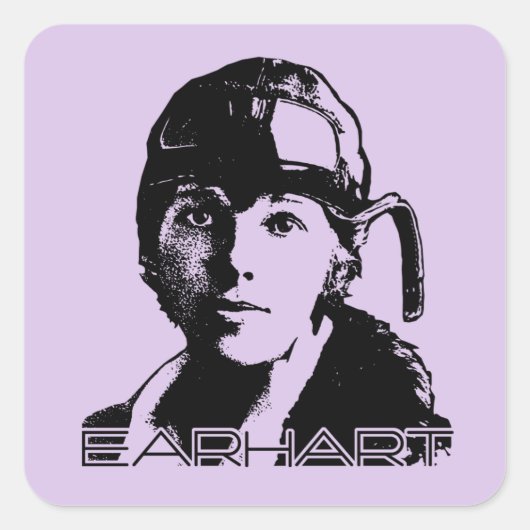 Amelia Earhart Vierkante Sticker (Voorkant)