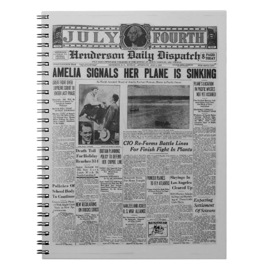 Amelia Earhart Vintage journal (Devant)