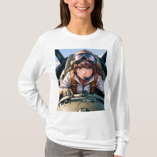 Amelia Earhart vliegt over grenzen heen T-shirt