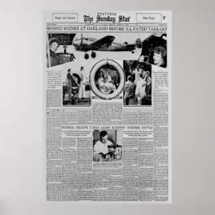 Amelia Earhart voor vlucht rond de wereld 1937 Poster
