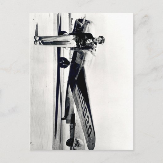 Amelia Earhart Zwart-Wit Foto, Verjaardag van de L Briefkaart (Voorkant)