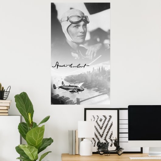 AMELIA en haar LOCKHEED ELECTRA AIRPLANE Poster (Thuiskantoor)