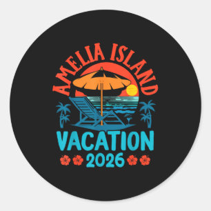 Amelia Island Florida 2026 Vakantie Strand Zomer V Ronde Sticker
