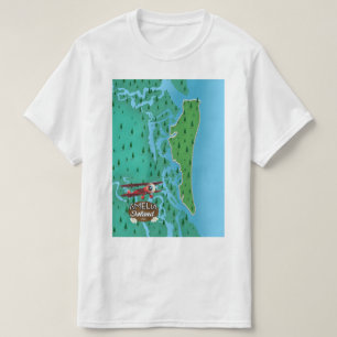 Amelia Island Florida reiskaart. T-shirt