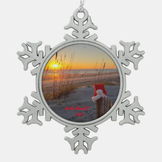 Amelia Island, Florida souvenir kerstversiering Tin Sneeuwvlok Ornament