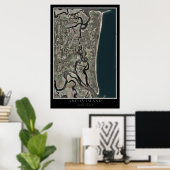 Amelia Island Florida van Space Satellite Map Poster (Thuiskantoor)