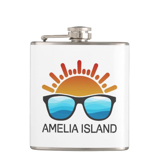 Amelia Island Florida Zonnebril Heupfles (Voorkant)