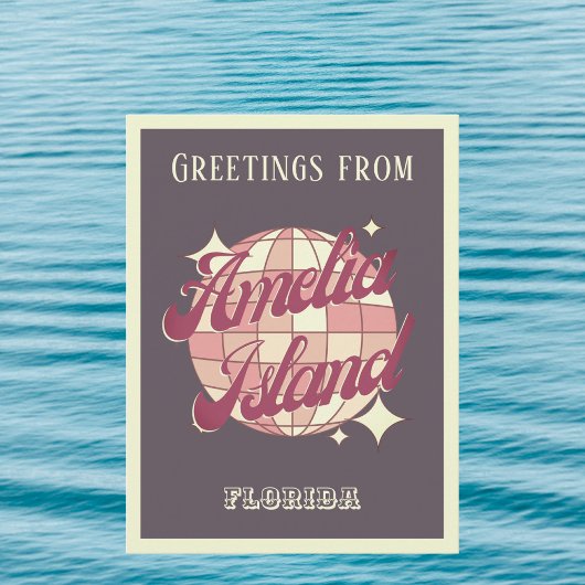 Amelia Island Floride Nassau violet carte postale