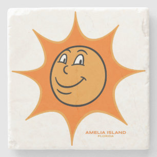 Amelia Island Grote  lachende zon Stenen Onderzetter