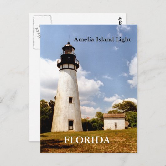 Amelia Island Light, Briefkaart van Florida (Voorkant / Achterkant)