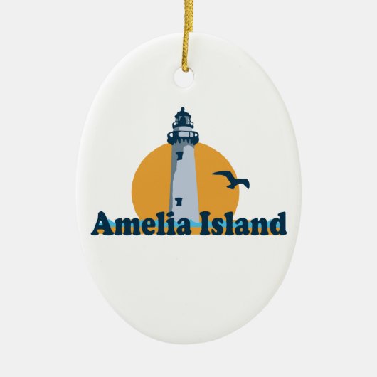 Amelia Island - Lighthouse Design. Keramisch Ornament (Voorkant)