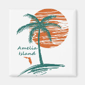 Amelia Island Palm Tree Magneet (Voorkant)