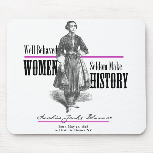 Amelia Jenks Bloomer Mousepad Muismat (Voorkant)
