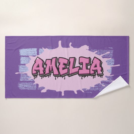 Amelia Jouw naam Graffiti Bath Beach Towel Badhanddoek (Badhanddoek)