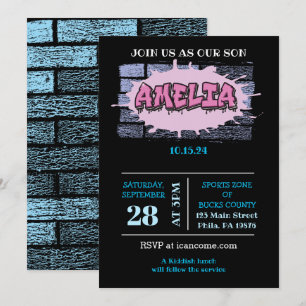 AMELIA Jouw Naam Meisjes Roze Graffiti Hip Hop Kaart
