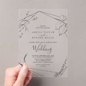 AMELIA Moderne Rustieke Boho Elegante Bloemen Huwe Acryl Uitnodigingen (Insitu (Draagbaar))