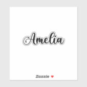 Amelia Naam - Handgeschreven kalligrafie Sticker (Vel)