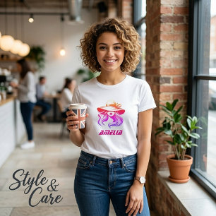 Amelia Naam Met Vrouwelijke Schoonheid Afbeelding T-shirt