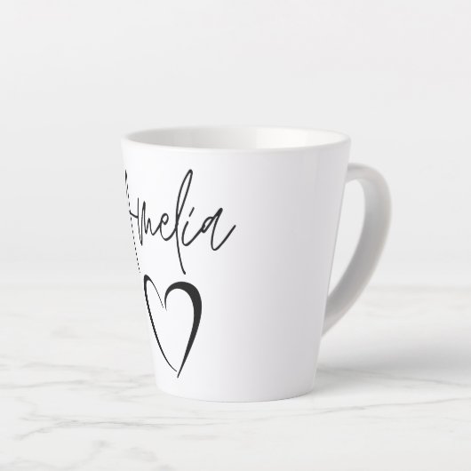 Amelia Name Mok, Custom Name Coffee Mok (Rechterhoek)