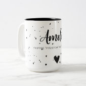 Amelia Name onthult Betekenis van de minimale mode Tweekleurige Koffiemok (Voorkant links)