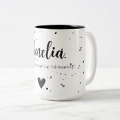 Amelia Name onthult Betekenis van de minimale mode Tweekleurige Koffiemok (Voorkant rechts)