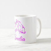 Amelia of Jouw naam Pink Unicorn Cute Magical Koffiemok (Voorkant rechts)