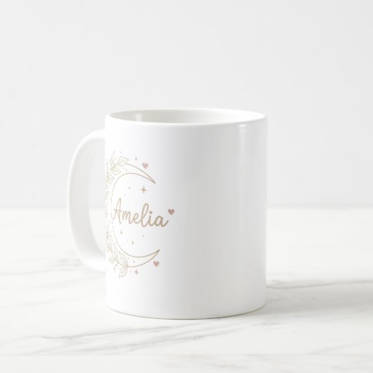 Amelia Personalised Name Mug - Elegant Celestial  (Devant gauche)