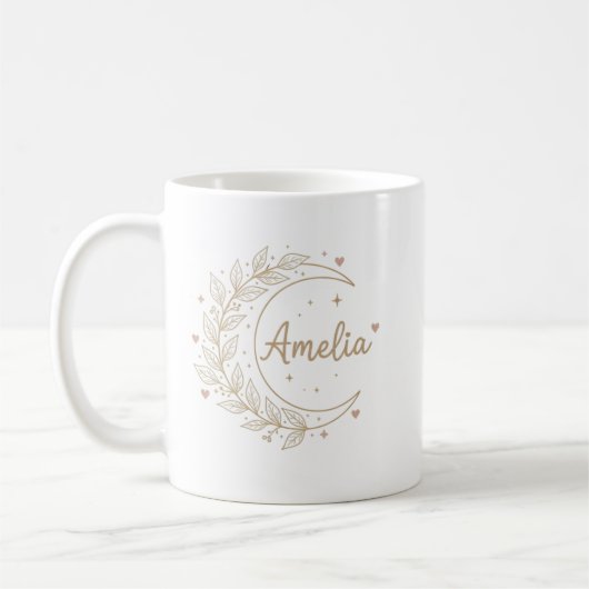 Amelia Personalised Name Mug - Elegant Celestial  Koffiemok (Links)
