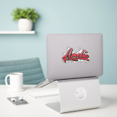 Amelia red Heart Graffiti Autocollants (Ordinateur portable sur le bureau)