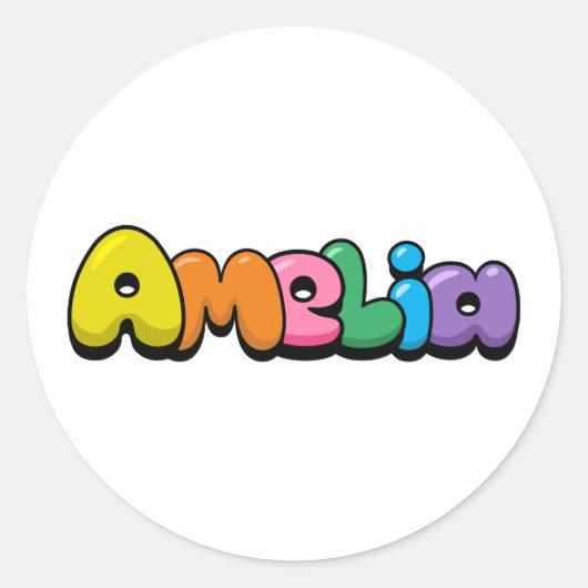 Amelia Ronde Sticker (Voorkant)