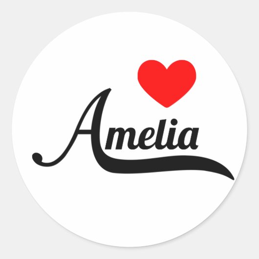 Amelia Ronde Sticker (Voorkant)