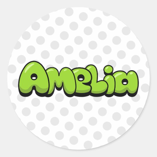 Amelia Ronde Sticker (Voorkant)