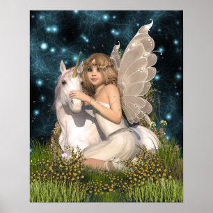 Amelia Roos Fairy en Unicorn Poster