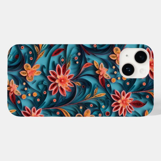 Amely There Naadloze bloemenpapier patroon Case-Mate iPhone Case (Achterkant (horizontaal))