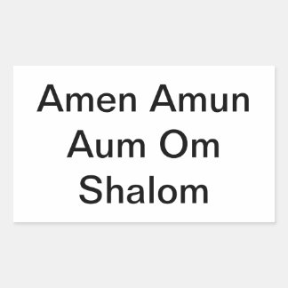 Amen Amun Aum Om Shalom Peace Hankamer Artjunkhaus Rechthoekige Sticker