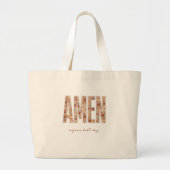 Amen Floral Appliqué Custom Bible Book Tote Bag (Devant)