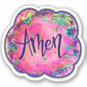 Amen Fun Pink Inspirivity Religieuze Sticker (Voorkant)