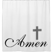 AMEN script met CROSS | Douchegordijn (Voorkant)