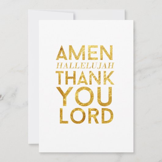 Amen seigneur Desk Card de Merci d'alléluia (Devant)