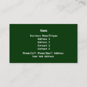 Aménagement du carte de visite (Dos)