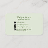 aménagement du carte de visite de concepteur (Dos)